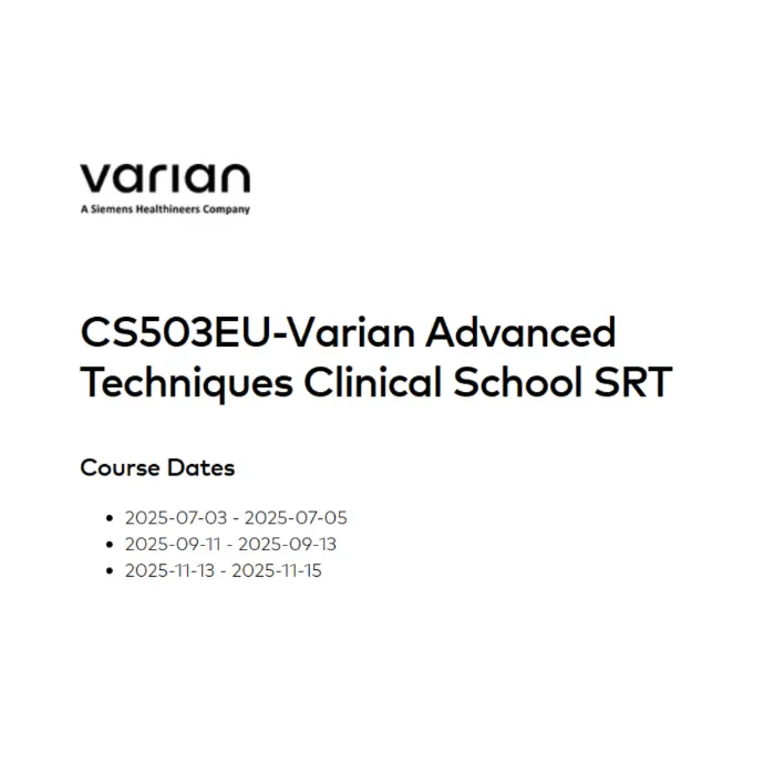 CS503EU-Varian Advanced School CS503EU-Varian Advanced School